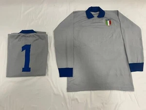 Maglia ITALIA N°1 Dino Zoff Mondiali 82 Lanetta Calcio Campioni Del Mondo Grigio - Foto 1 di 11