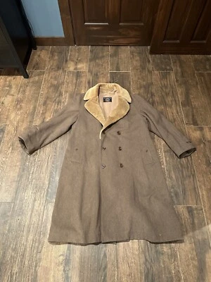 INVERTERE Brown Wool Alpaca Mens Jacket Full Length Overcoat 42R - Image 1 of 4