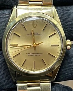 ROLEX OYSTER PERPETUAL 34MM CHAMPAGNE DIAL OYSTER BRACELET (1024) - Picture 1 of 9