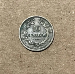 Costa Rica - 1889 Silver 10 Centavos - Popular - Picture 1 of 2
