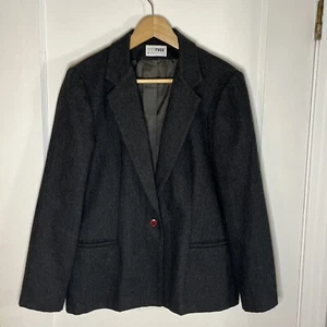 VINTAGE RRRRuss WOOL Dark Gray Lined Blazer USA Union Made Size M/L - Picture 1 of 15
