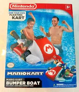 Nintendo Mario Kart Inflatable Bumper Boat Collectible Ride on Floatie Pool Toy - Picture 1 of 2
