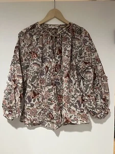 Anthropologie Love The Label Blouse Peasant Ruffle Boho Style Women Size XS - Picture 1 of 4