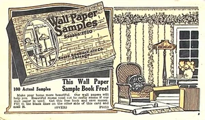 1920 Sears Roebuck Wallpaper Sample Book Promo Postcard – Vintage Advertising - Picture 1 of 3