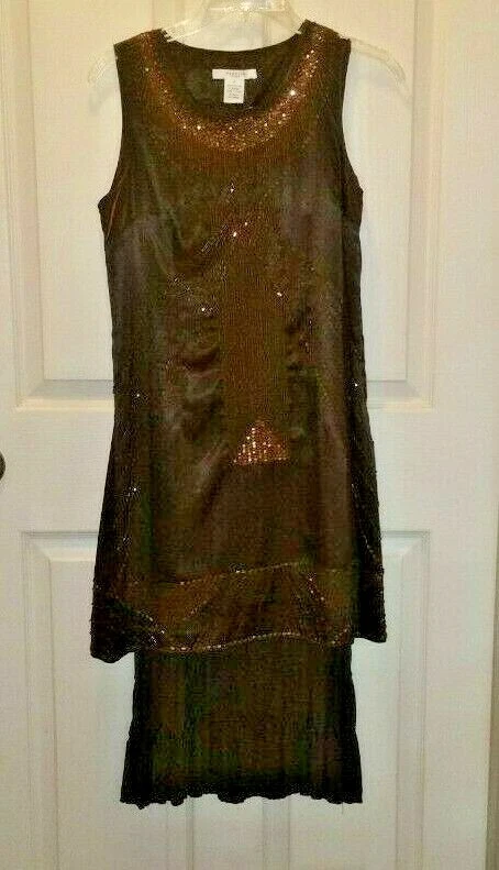 Vertigo Paris Sleeveless Dress Cocoa Copper Sequin - Small NWT - Image 1 of 4