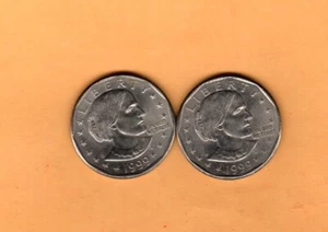 Susan B. Anthony 1999P & 1999D Dollar Münzen, zwei sehr schöne Münzen! - Bild 1 von 4