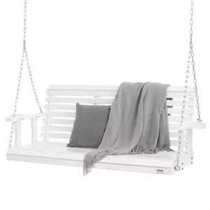 5.5ft Patio Bench Swing for Courtyard &Garden Swing Chair Bench w/Hanging Chains - Picture 1 of 8