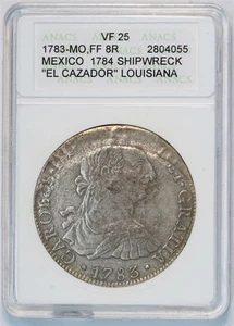 1783 MO FF 8 R Mexico Shipwreck El Cazador Louisiana ANACS VF 25 - Picture 1 of 4
