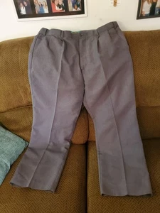 Haband's Men's Fit Forever Flannel Lined Pleated High-Rise Trousers Gray Size 38 - Picture 1 of 3