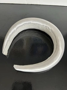 White Satin Padded Headband 1  1/2”  Wide Hairband Hoop Bridal Wedding Dressy - Picture 1 of 6