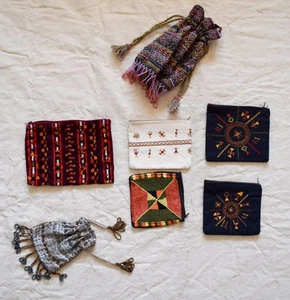 7X Hand stitched embroidered/ beaded Egyptian Bedouin Siwa Purse bags - Picture 1 of 9