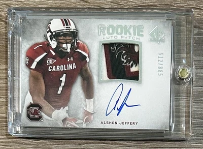2012 SP Authentic #266 Alshon Jeffery Gamecocks Logo Patch AUTO #/885 - Image 1 of 2