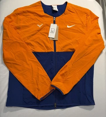 Tênis Nike Rafa Nadal Dri Fit jaqueta zíper completo masculino tamanho XL azul laranja novo com etiquetas - Imagem 1 de 4