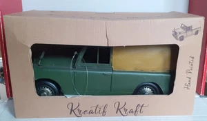 KREATIF KRAFT 84100 JEEP 4 X 4 METAL ORNAMENT - HAND PAINTED - Picture 1 of 13