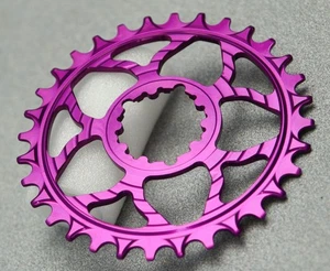 5DEV Anodized Purple, SRAM 3-Bolt Direct Mount Chainring, 32T, 3mm Offset - Picture 1 of 2
