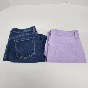 Lote de 2 Jeans Gloria Vanderbilt Amanda Talla 12 Cortos Púrpura y Azul - Imagen 1 de 16
