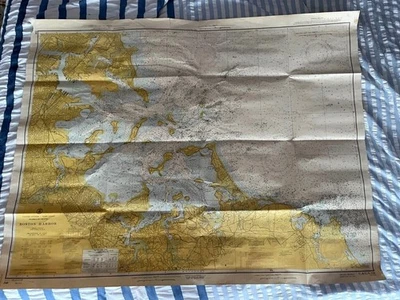 Gráfico grande de mapas del puerto de Boston 1965 del Departamento de Estados Unidos Of Commerce 46" x 36" Foto 1 de 4