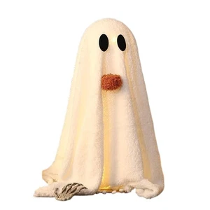 Halloween Decorations - 2 Pack Light Up Sherpa Gho sts Decor for Indoor - Picture 1 of 10