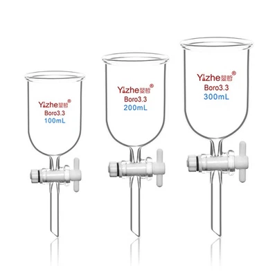 Versatile Glass Funnel 50ml-1000ml with PTFE Piston, Chemistry Lab Equipment - Image 1 of 4