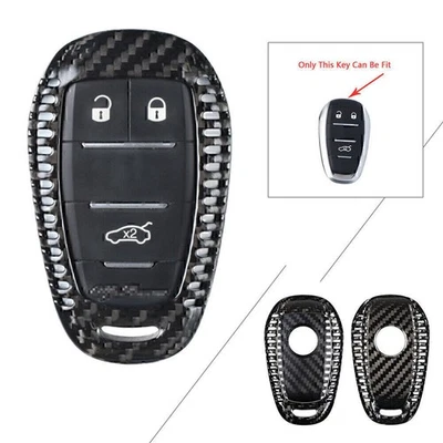 Remote Key Shell Cover Fall für Alfa Romeo Giulia Stelvio Schwarz Kohlefaser - Image 1 of 4