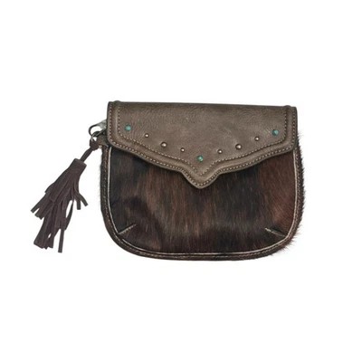¡NUEVO CON ETIQUETAS! Cartera Muñequera Tony Lama Western Brindle Marrón Piel de Vaca Foto 1 de 4
