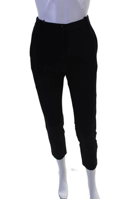 Pinko Mujer 2 Bolsillos Cierre Botón Tiro Medio Pantalones Cónicos Pantalones Negro Talla 4 Foto 1 de 4