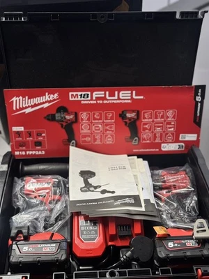 Milwaukee M18FPP2A3-502X Fuel Gen4 Combi Drill and Impact Driver Kit 2 x 5.0Ah - Image 1 of 3