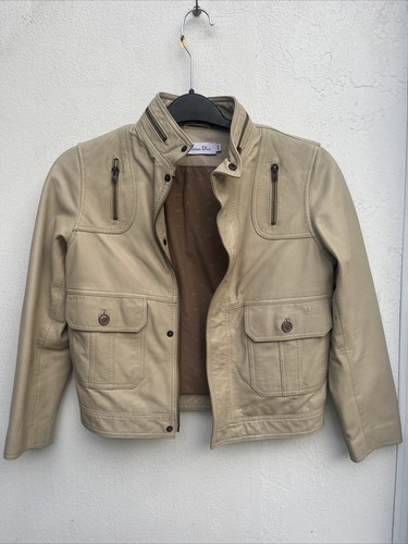 Giacca di pelle Christian Dior taglia 10a