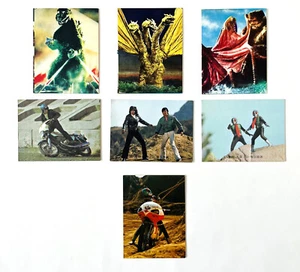 Lot of 7 ~ Godzilla Kamen Rider Card Calbee King Ghidorah Giant Octopus Kaiju - Picture 1 of 2