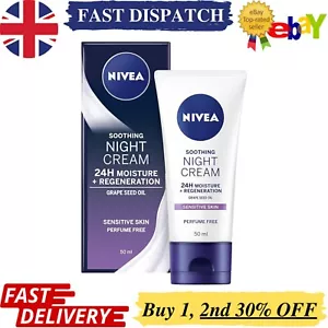 NIVEA Sensitive Night Cream 50 ml, Face Cream for Sensitive Skin with Liquorice - Picture 1 of 3