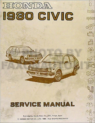 1980 Honda Civic Tienda Manual Originales 80 Reparación Servicio Libro OEM Dx Gl - Imagen 1 de 2