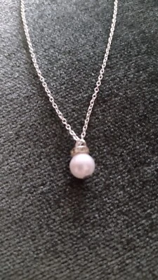 Sterling silver Necklace with a Pearl Pendant  - Image 1 of 2