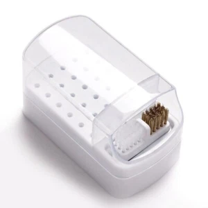 30 Holes Nail Drill Grinding Polish Head Bit Holder Clean The Storage Box 2-in-1 - Picture 1 of 19