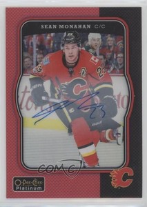 2017-18 O-Pee-Chee Platinum Retro 2018-19 Update Rainbow Red Sean Monahan Auto