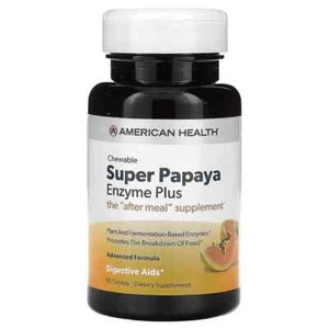 American Health, Super Papaya Enzyme Plus, 90 Tablets Digestive Aids - Picture 1 of 1