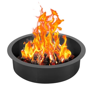 Uimoso Fire Pit Ring Round 35 Inch Outer Steel Liner DIY Campfire Ring Firepit - Picture 1 of 12