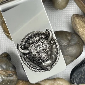 BUFFALO 3D Money Clip Stainless Steel Quality Wedding Party Gift FATHERS DAY NEW - Picture 1 of 19
