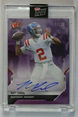 2021 Topps Now Bowman Next Football MATT CORRAL #5C XRC Auto #D 12/25 Ole Miss - Image 1 of 2