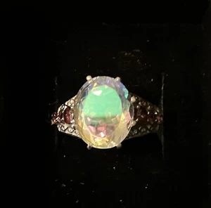 Lote de joyas de anillo esterlina STS Chuck Clemency AB CZ y granate m - Imagen 1 de 6