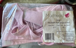 MASTHEAD Size Large Style 042 Elizabeth Pink Surgical Bra New In Bag - Picture 1 of 1