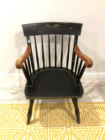 Authentic Nichols & Stone Vintage Liberty Armchair with Eagle Cover