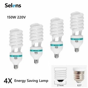 4X Studio 150W 5500K 220V Photo Daylight Lamp Bulb Energy Saving Bulb E27 Lamps - Picture 1 of 6