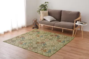 Alfombra de hierba Tatami Mat Rush alfombra Igusa Jujun patrón floral flor verde - Imagen 1 de 8