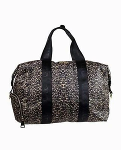 Nicole Miller Leopard Black Quilted Nylon Duffle Bag - Picture 1 of 2