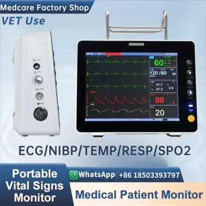 Monitor de paciente portátil multiparamétrico de 8 pulgadas uso veterinario ECG NUEVO EN CAJA Spo2 TEMP RESP - Imagen 1 de 13