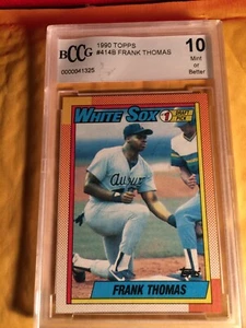 1990 Topps #414B Frank Thomas BCCG 10 Mint Rookie Card. - Bild 1 von 4