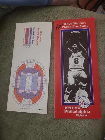 1981-82 JULIUS IRVING PHILADELPHIA 76ERS TICKET BROCHURE NBA BASKETBALL ENVELOPE Cover