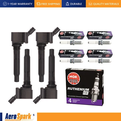 4 bobinas de encendido + 4 bujías NGK para Audi A3 Volkswagen Beetle l4 1,8 L UF765 Foto 1 de 4