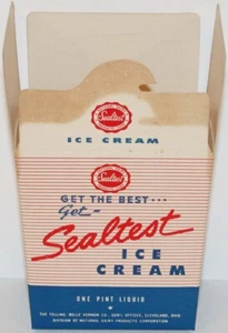 Vintage box SEALTEST ICE CREAM One Pint Telling Belle Vernon Co Cleveland Ohio - Picture 1 of 3
