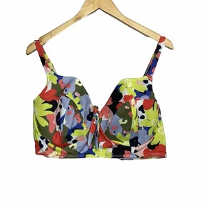 Swim By Cacique Balconette Retro Floral Underwire Bikini Top Size 42DD NWT $63 - Picture 1 of 7